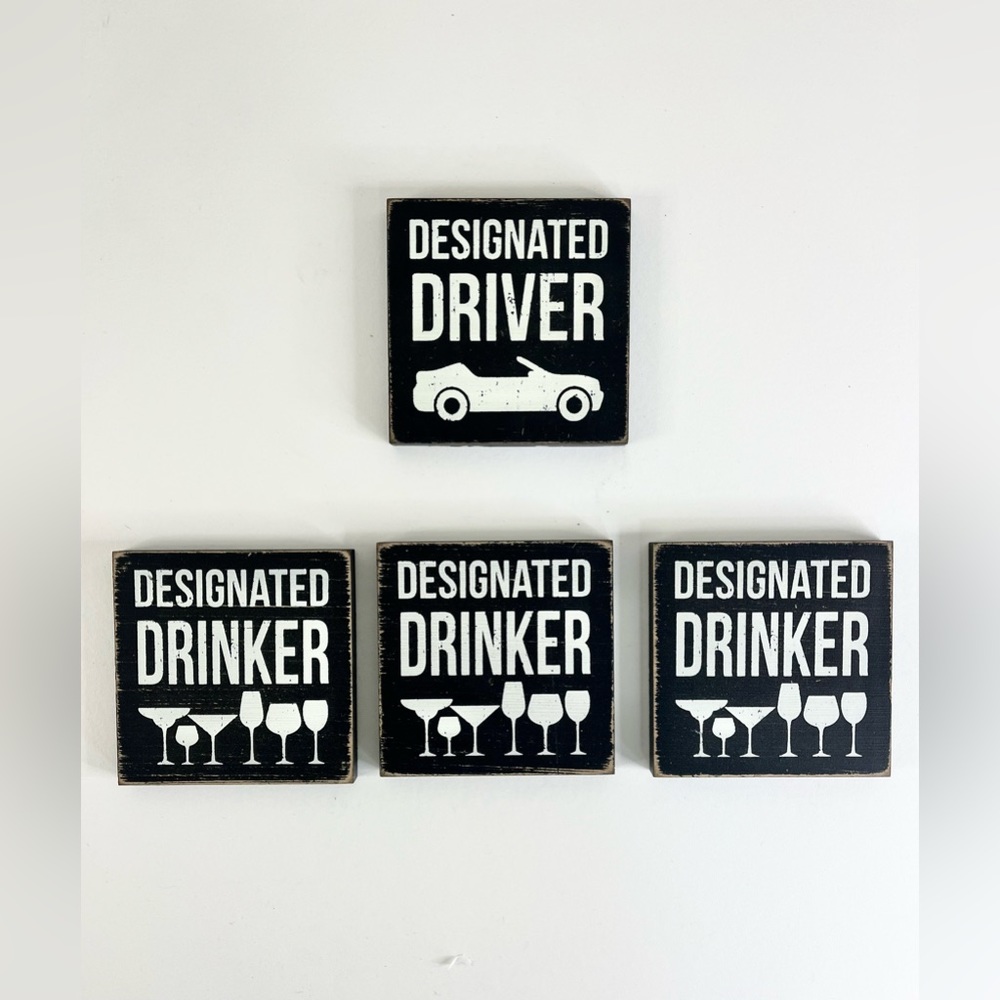 Designated Driver Wooden Coaster Set For Bar or Man Cave